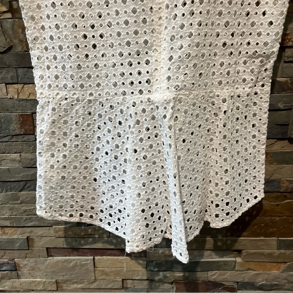 MICHAEL Michael Kors White 100% Cotton Eyelet Short Sleeve Top - Picture 9 of 11